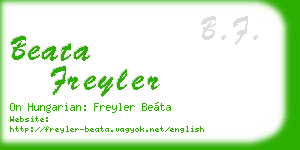 beata freyler business card